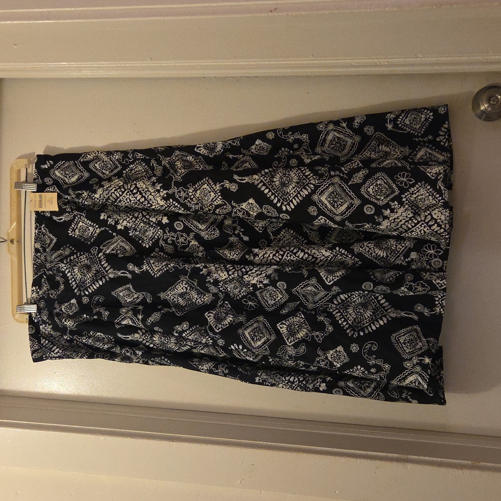 COLDWATER CREEK NWT Skirt Long  black/white XL - Picture 2 of 4